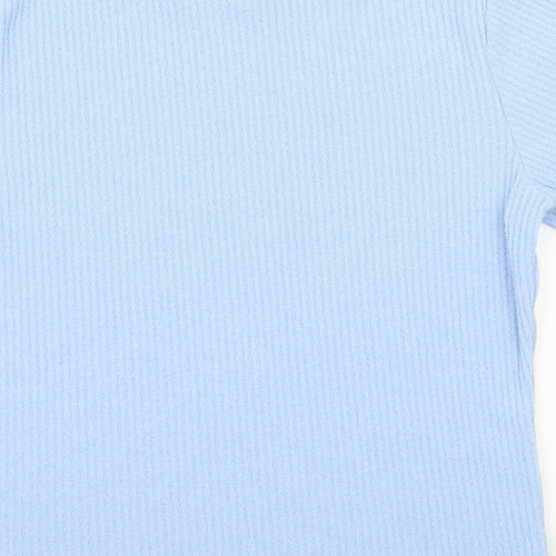 DASH Womens Blue  Jersey Basic T-Shirt Size 14