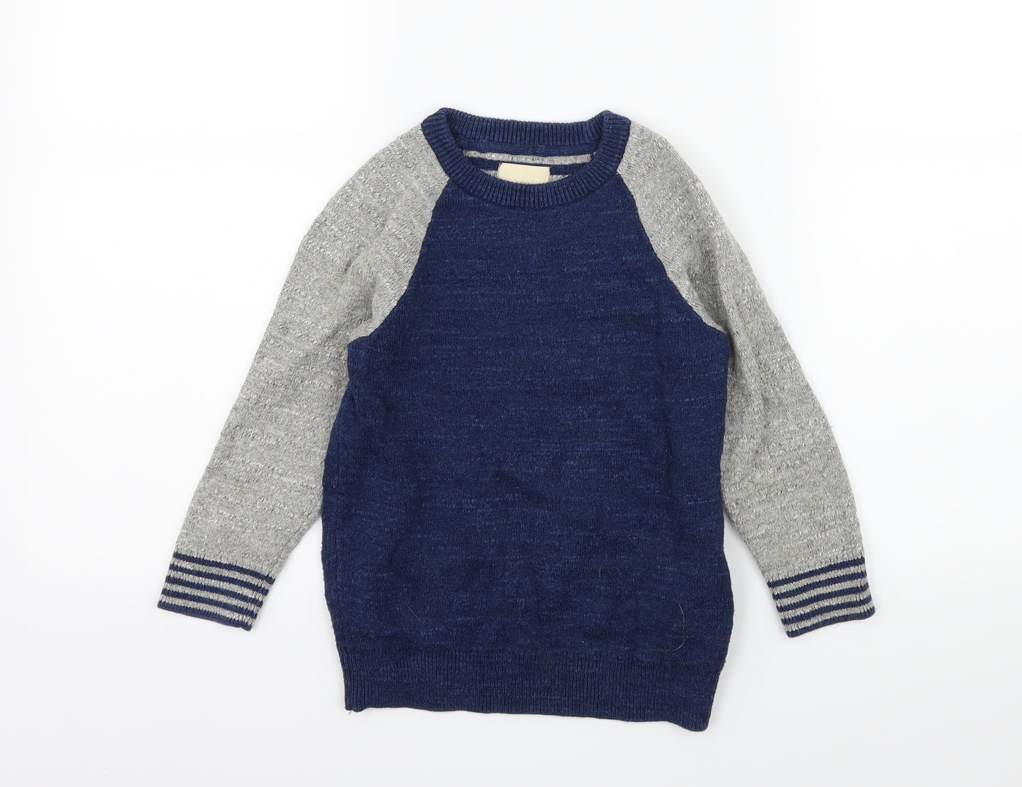 Boden Boys Green Colourblock Knit Pullover Jumper Size 4-5 Years