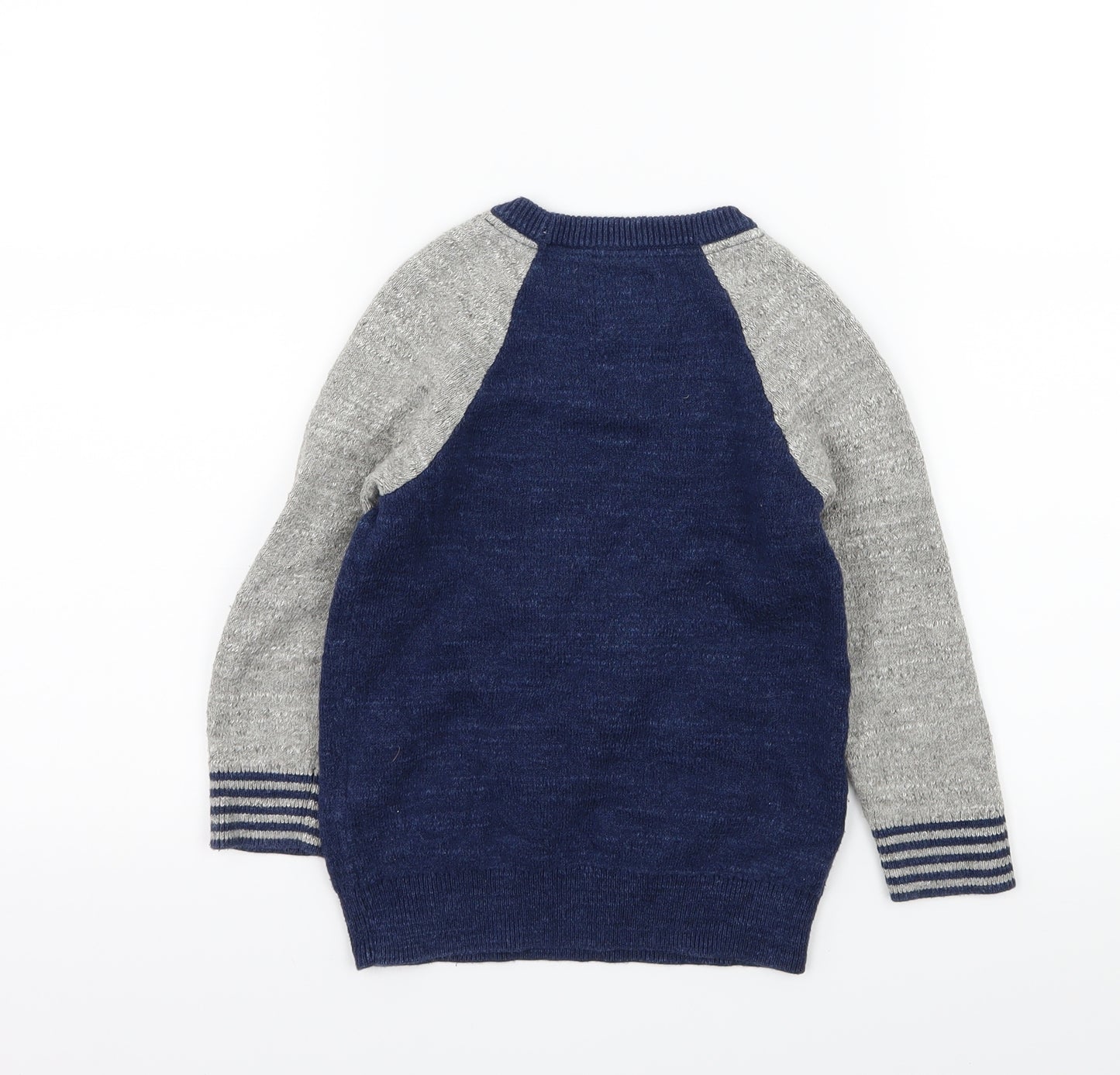 Boden Boys Green Colourblock Knit Pullover Jumper Size 4-5 Years