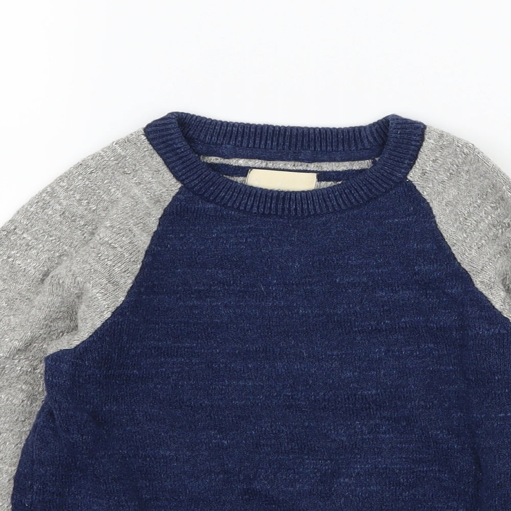 Boden Boys Green Colourblock Knit Pullover Jumper Size 4-5 Years