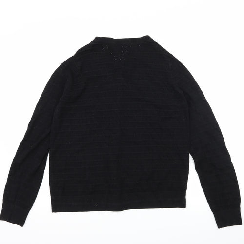 TU Womens Black  Knit Cardigan Jumper Size 14