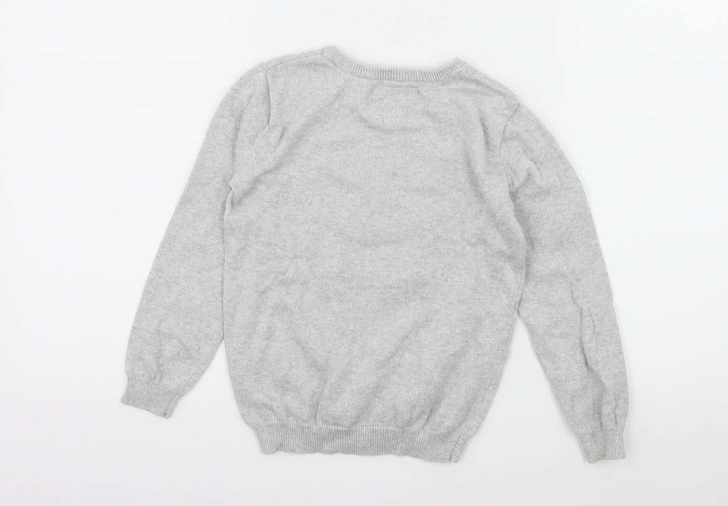 Primark Girls Green  Knit Pullover Jumper Size 5-6 Years  - Christmas Penguin