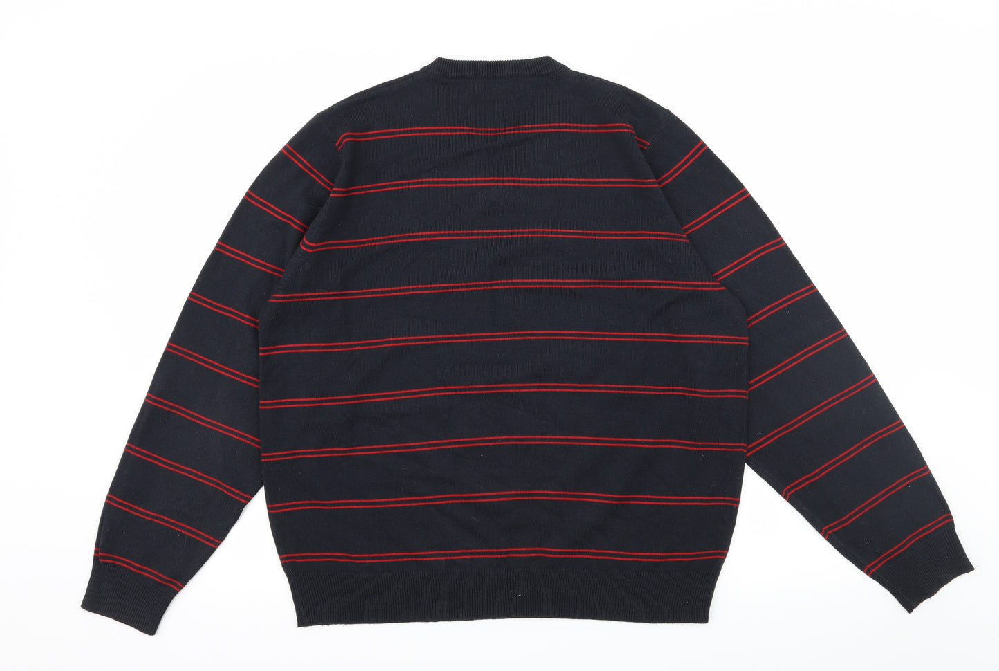 Blue Harbour Mens Blue Striped Knit Pullover Jumper Size L