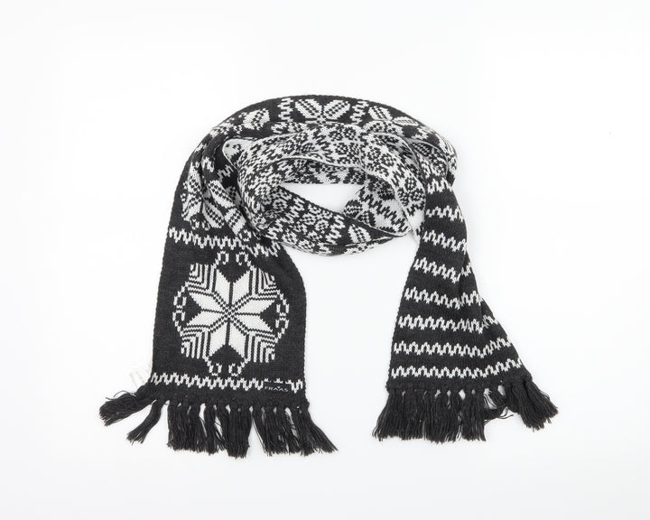 Fraas Womens Grey Geometric Knit Scarf