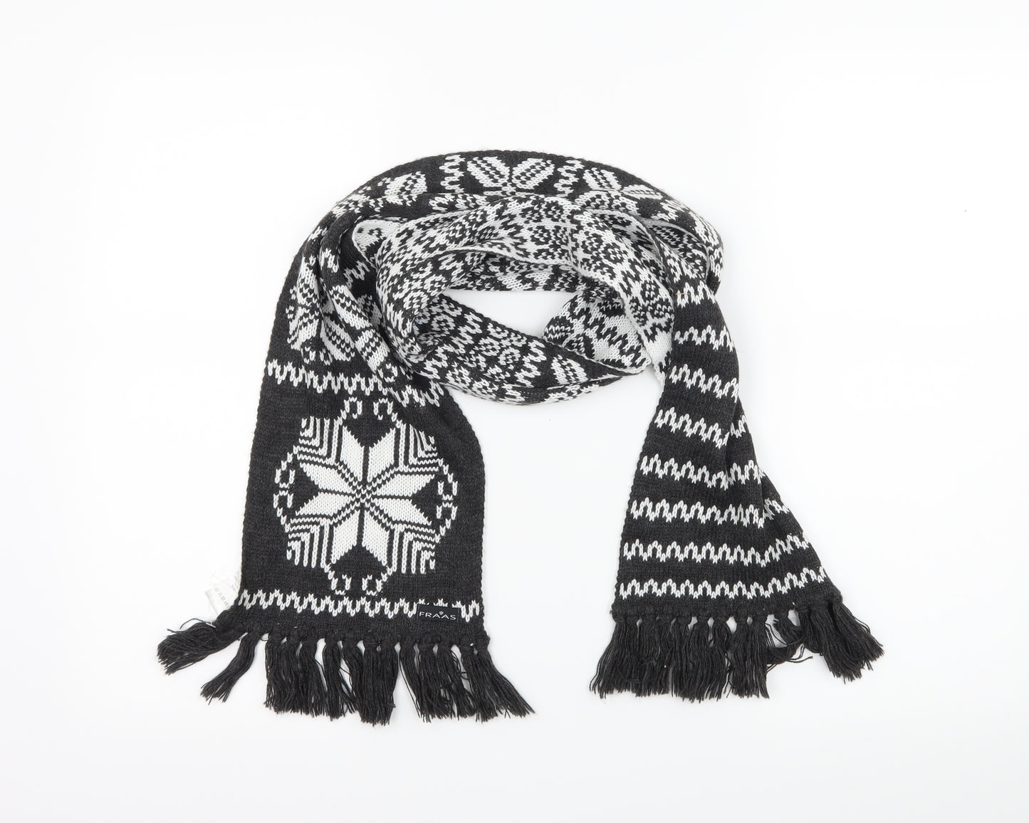 Fraas Womens Grey Geometric Knit  Scarf