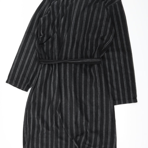 Marks and Spencer Mens Green Striped Fleece  Robe Size L