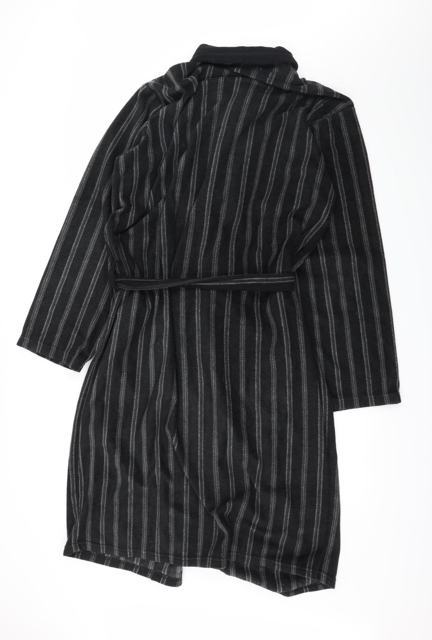 Marks and Spencer Mens Green Striped Fleece  Robe Size L