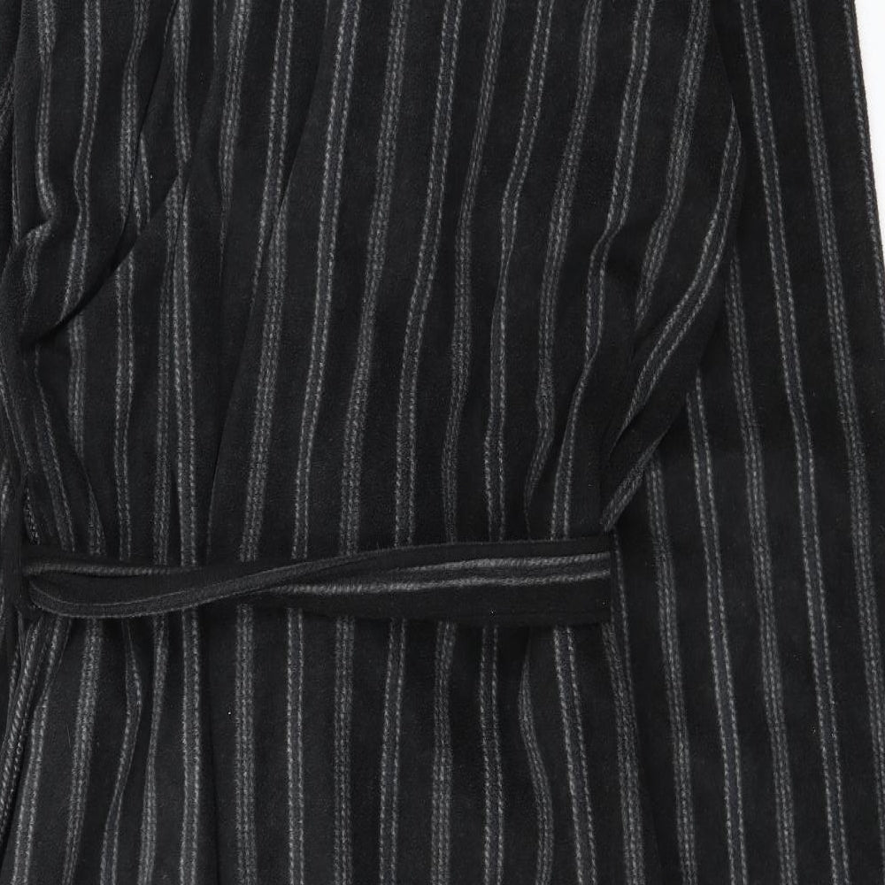 Marks and Spencer Mens Green Striped Fleece  Robe Size L