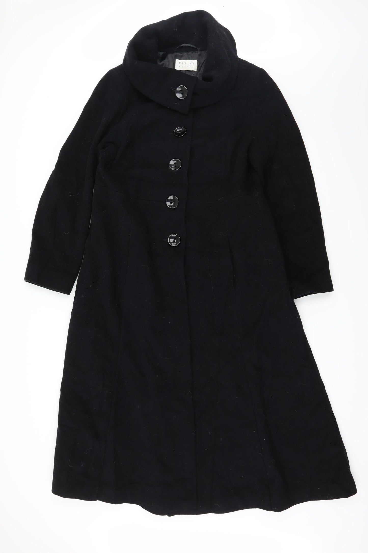 Precis Petite Womens Black   Overcoat Coat Size 16