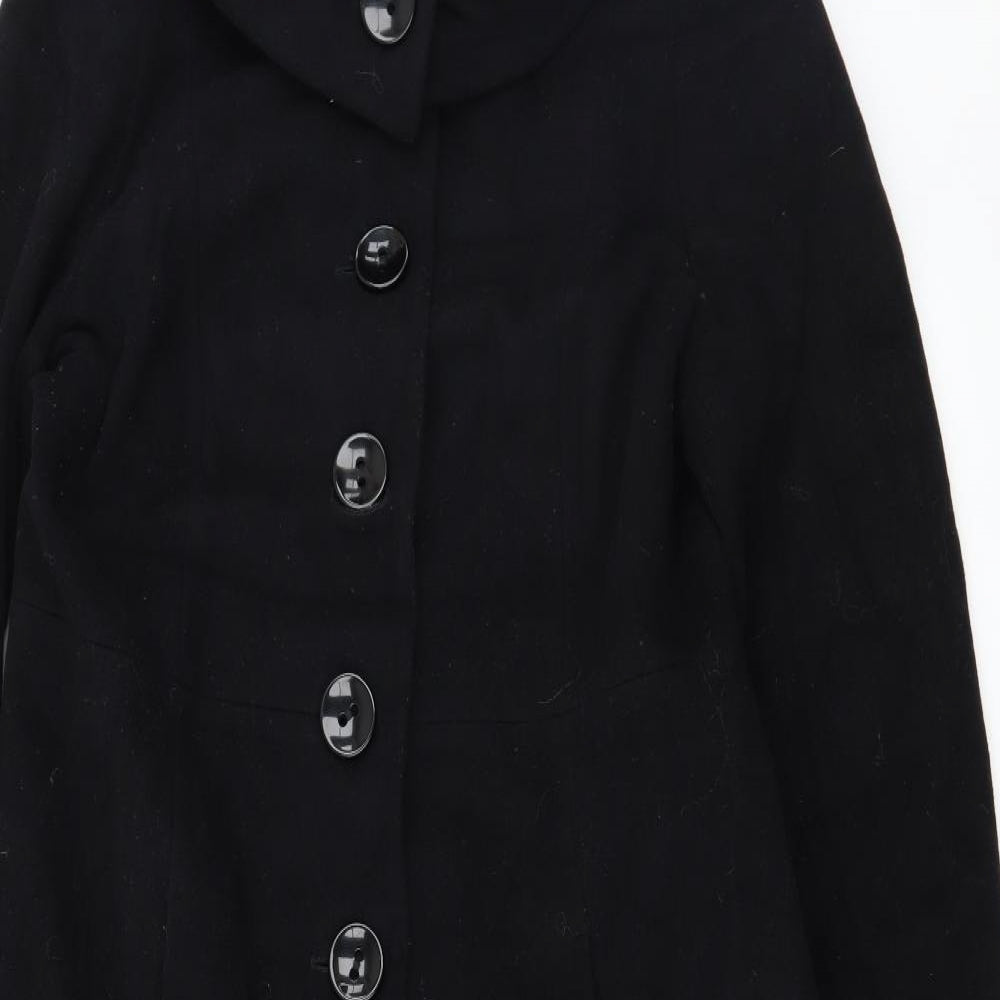 Precis Petite Womens Black   Overcoat Coat Size 16