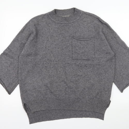 Sleek Chic Womens Grey  Knit Pullover Jumper Size M