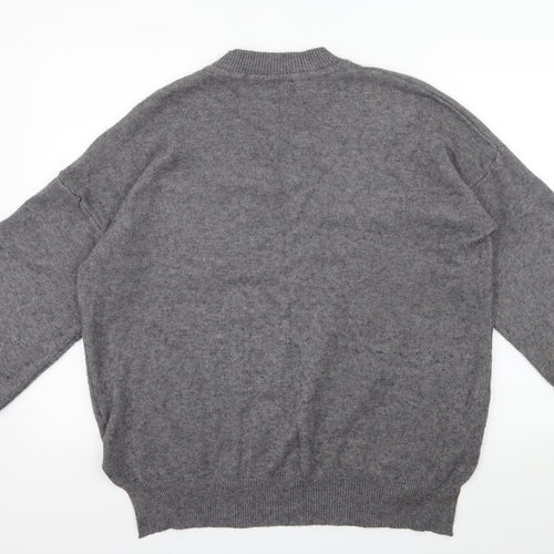 Sleek Chic Womens Grey  Knit Pullover Jumper Size M
