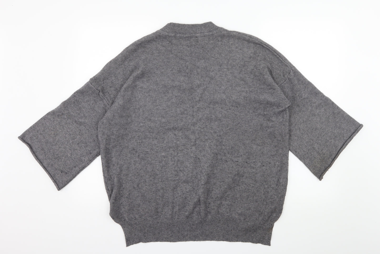 Sleek Chic Womens Grey  Knit Pullover Jumper Size M