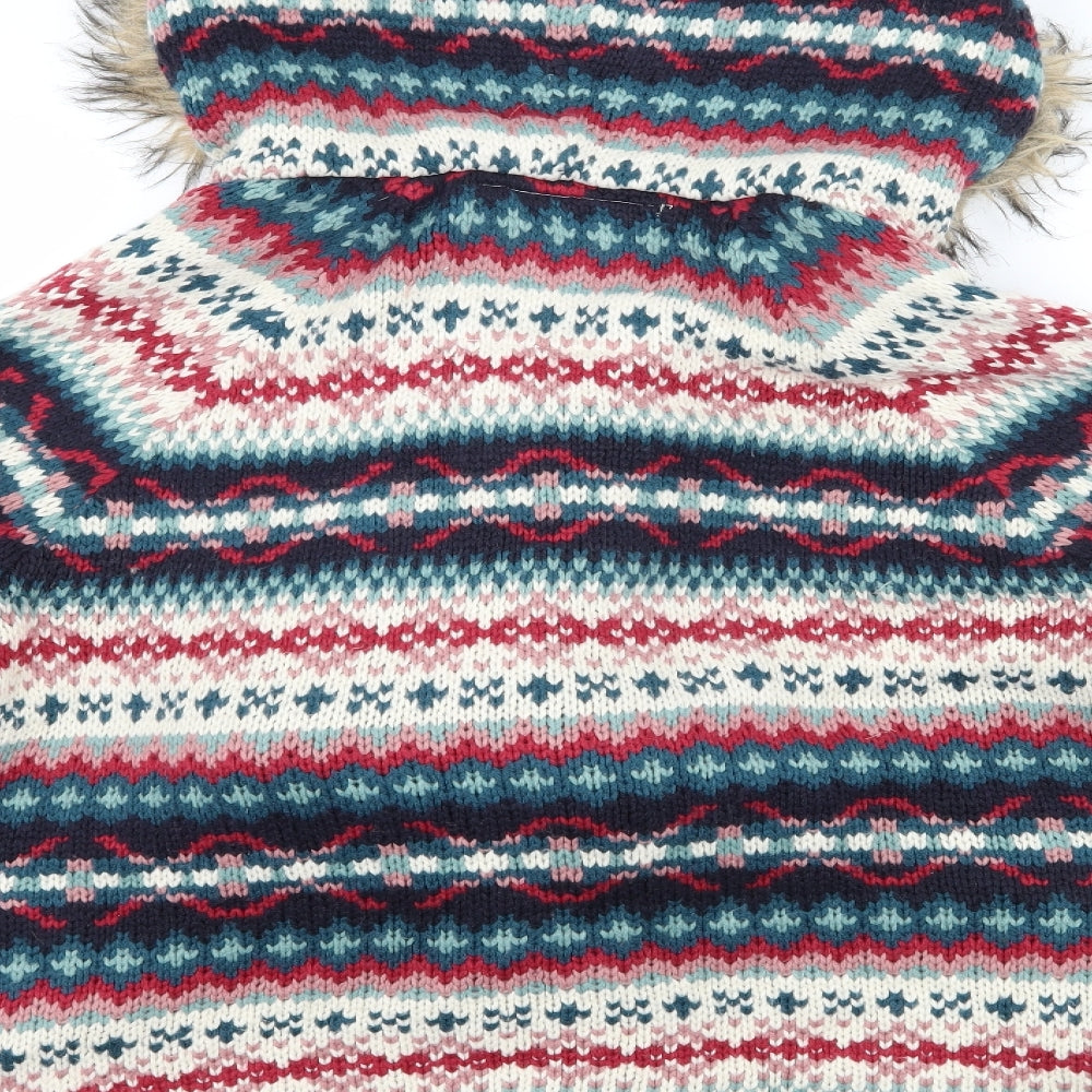 Falmer Heritage Womens Multicoloured Striped Knit Cardigan Jumper Size 18