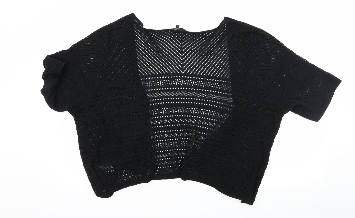 New Look Womens Black  Knit Cardigan Jumper Size 22