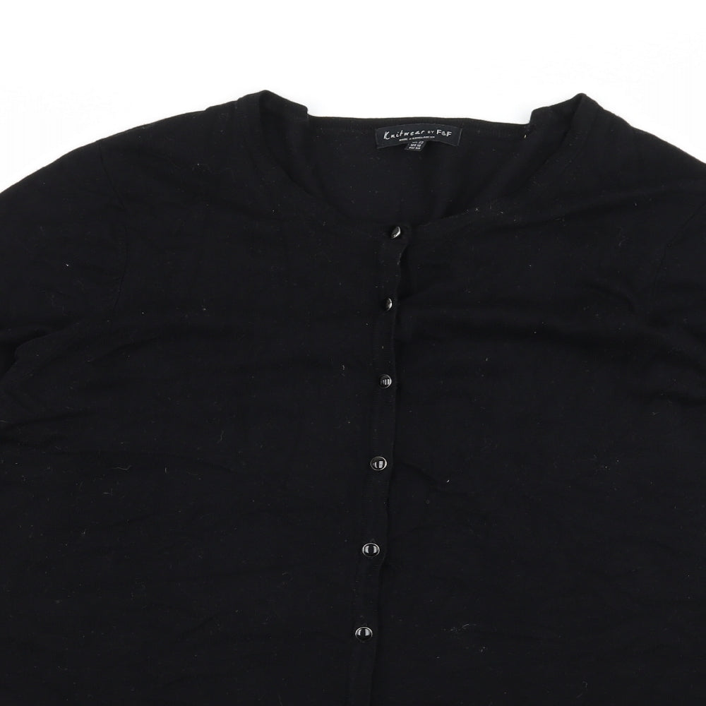 F&F Womens Black  Knit Cardigan Jumper Size 22