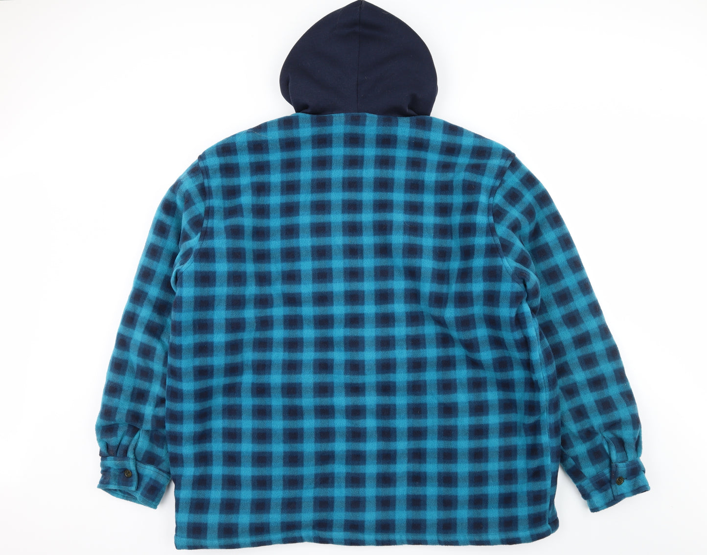 Work Wear Mens Blue Check Fleece Jacket  Size 2XL