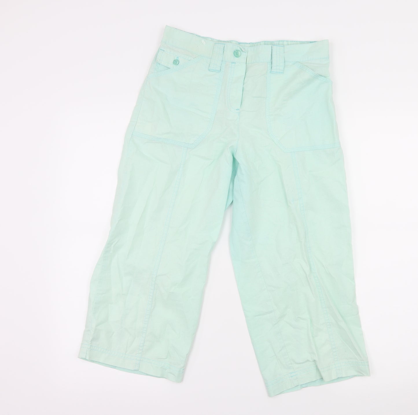 BHS Womens Green   Cropped Trousers Size 8