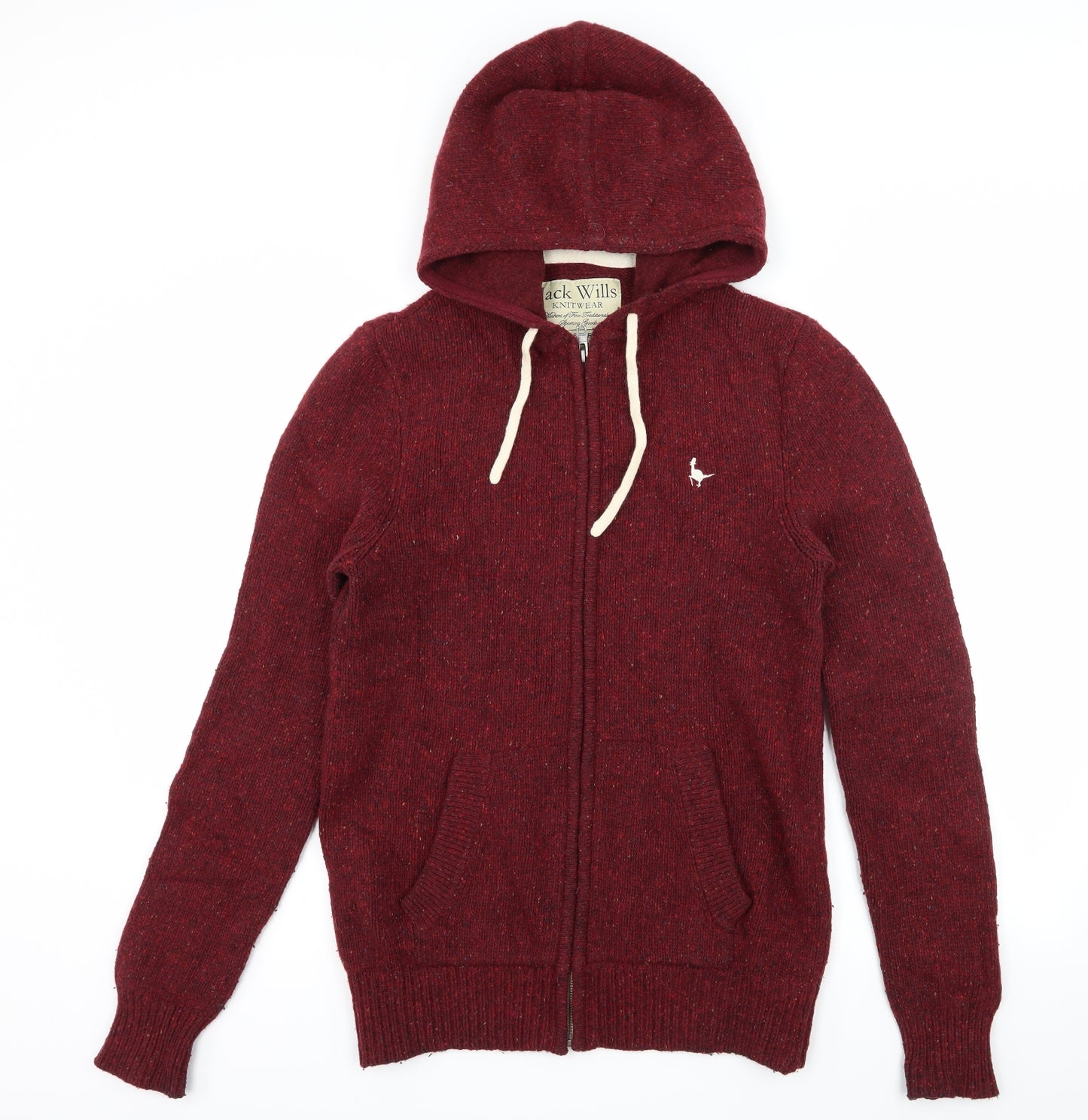 Jack Wills Mens Red  Knit Cardigan Jumper Size M