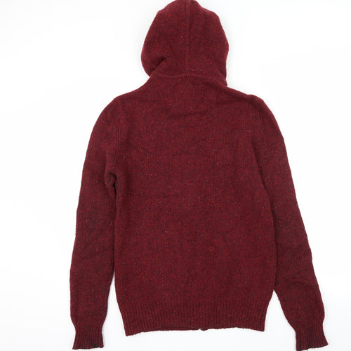 Jack Wills Mens Red  Knit Cardigan Jumper Size M