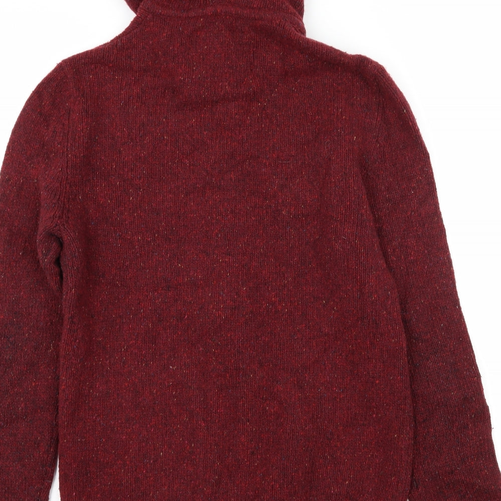 Jack Wills Mens Red  Knit Cardigan Jumper Size M