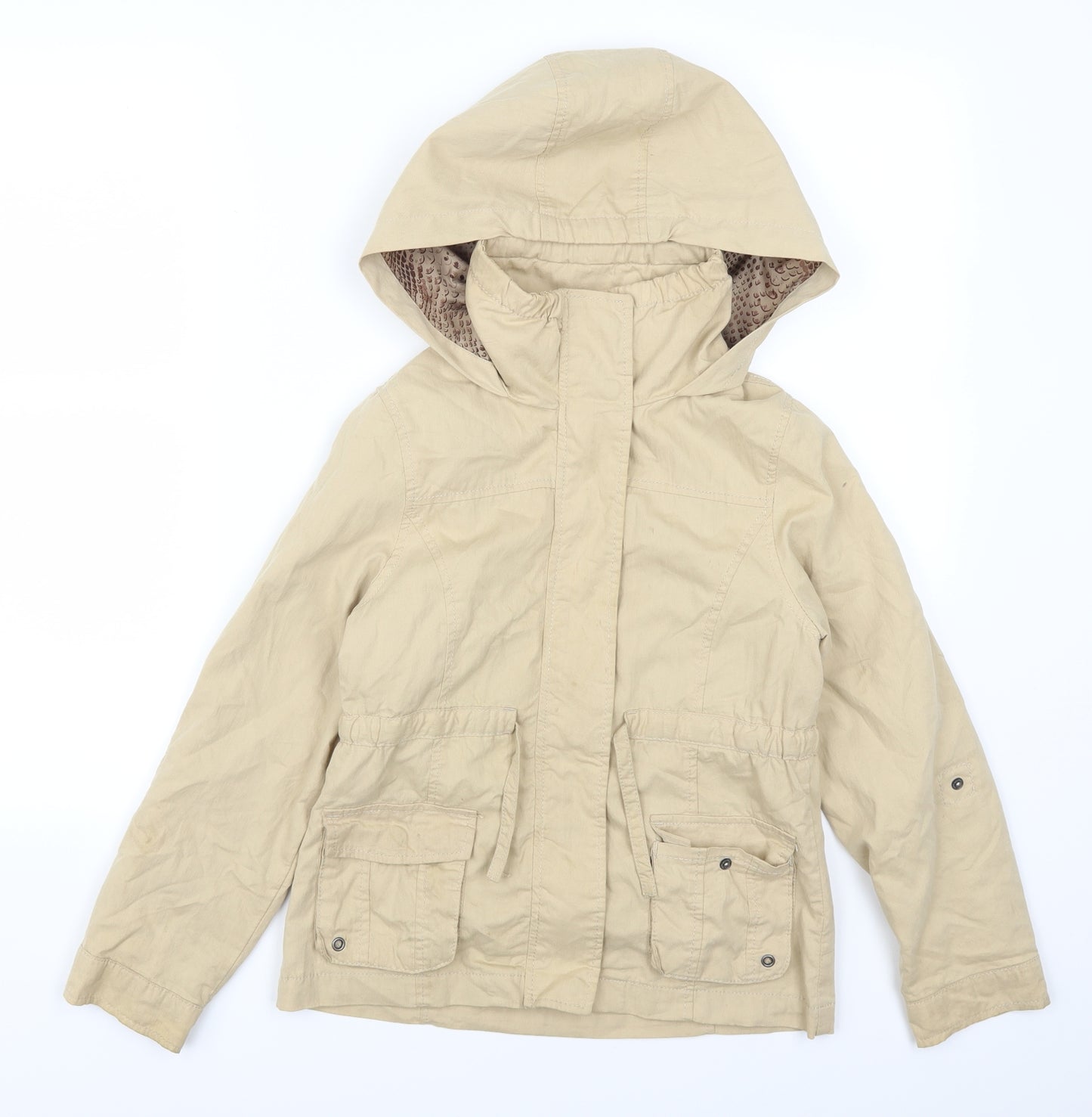 Preworn Girls Beige   Basic Coat Coat Size 8-9 Years