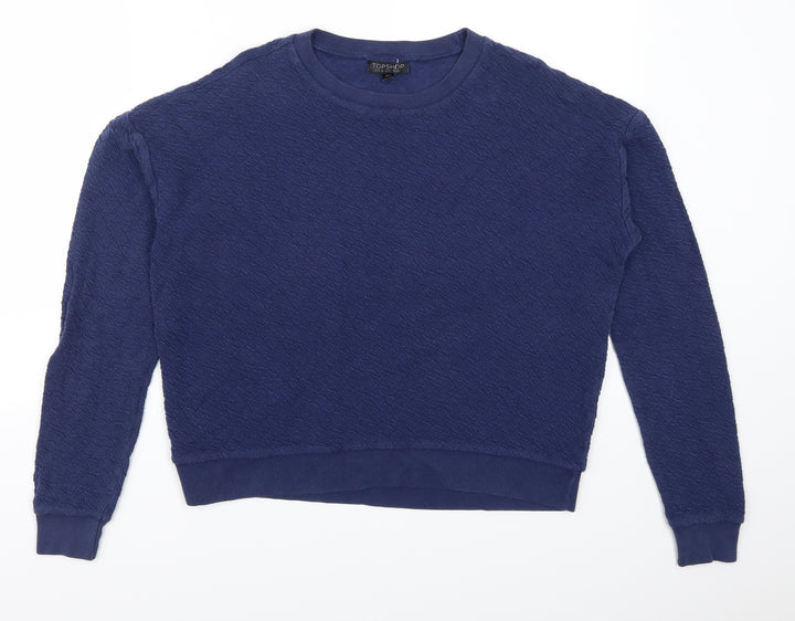 Topshop Womens Blue Pullover Sweatshirt Size 10