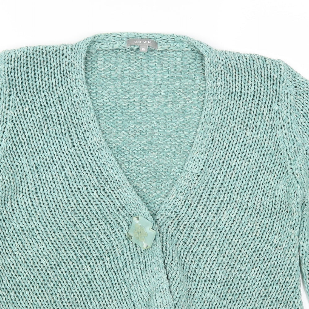 Per Una Womens Green   Cardigan Jumper Size M