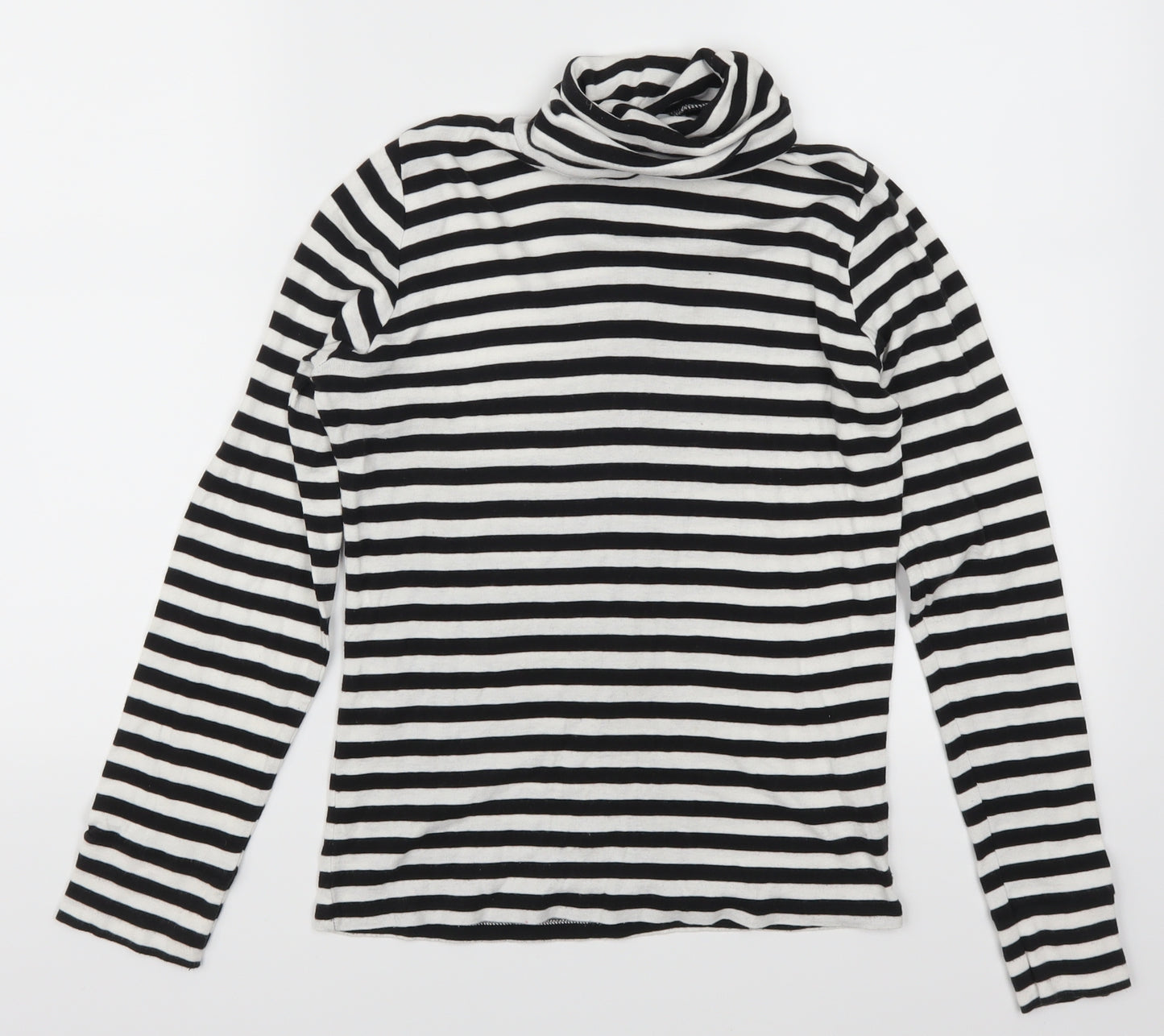New Look Womens Black Striped  Basic T-Shirt Size 14