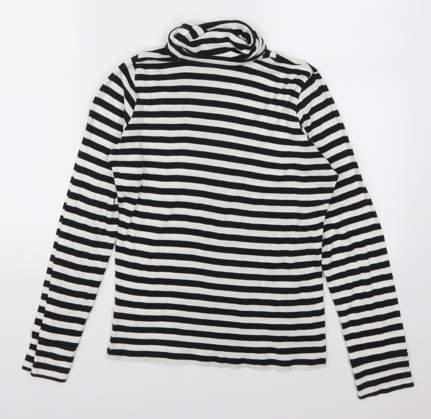 New Look Womens Black Striped  Basic T-Shirt Size 14