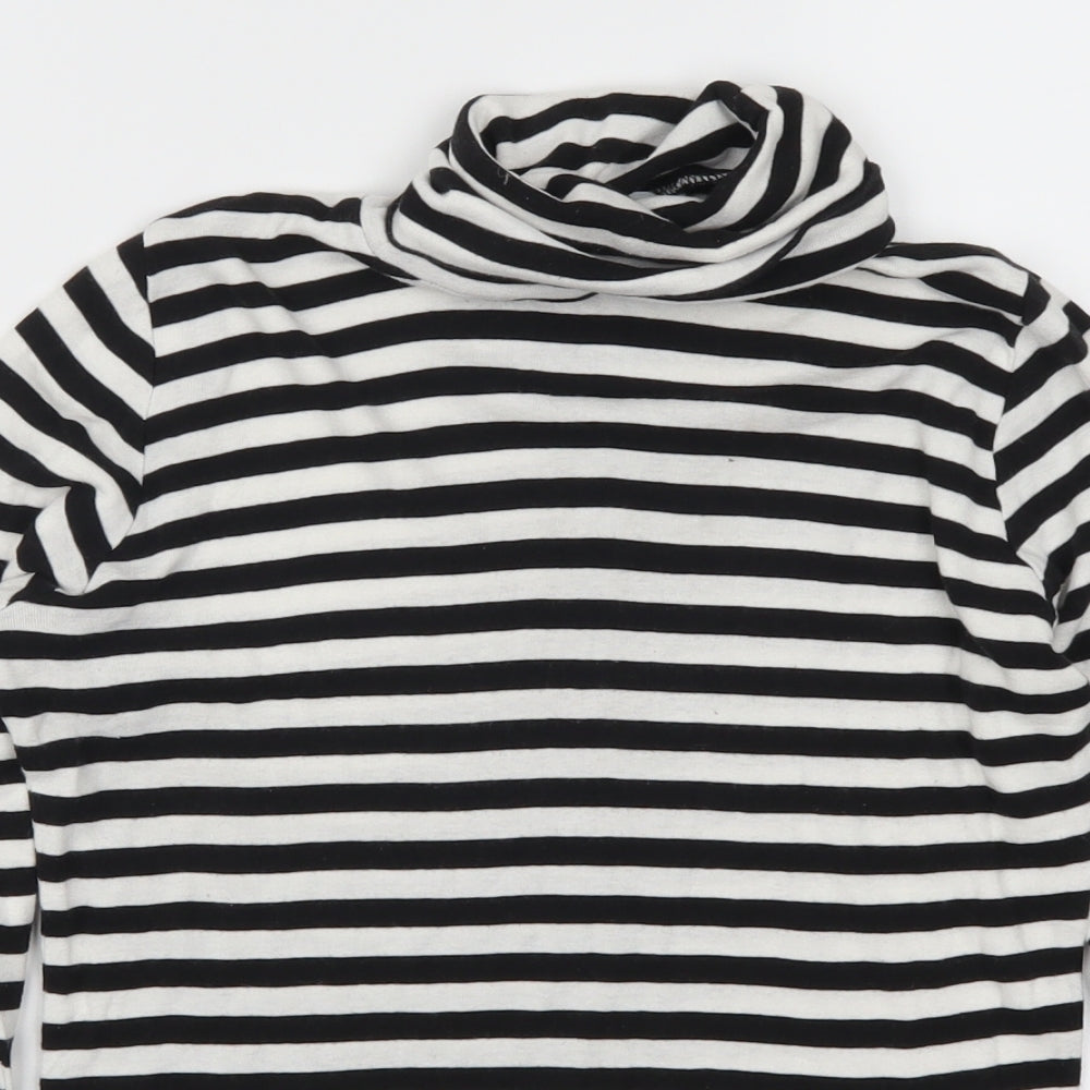 New Look Womens Black Striped  Basic T-Shirt Size 14