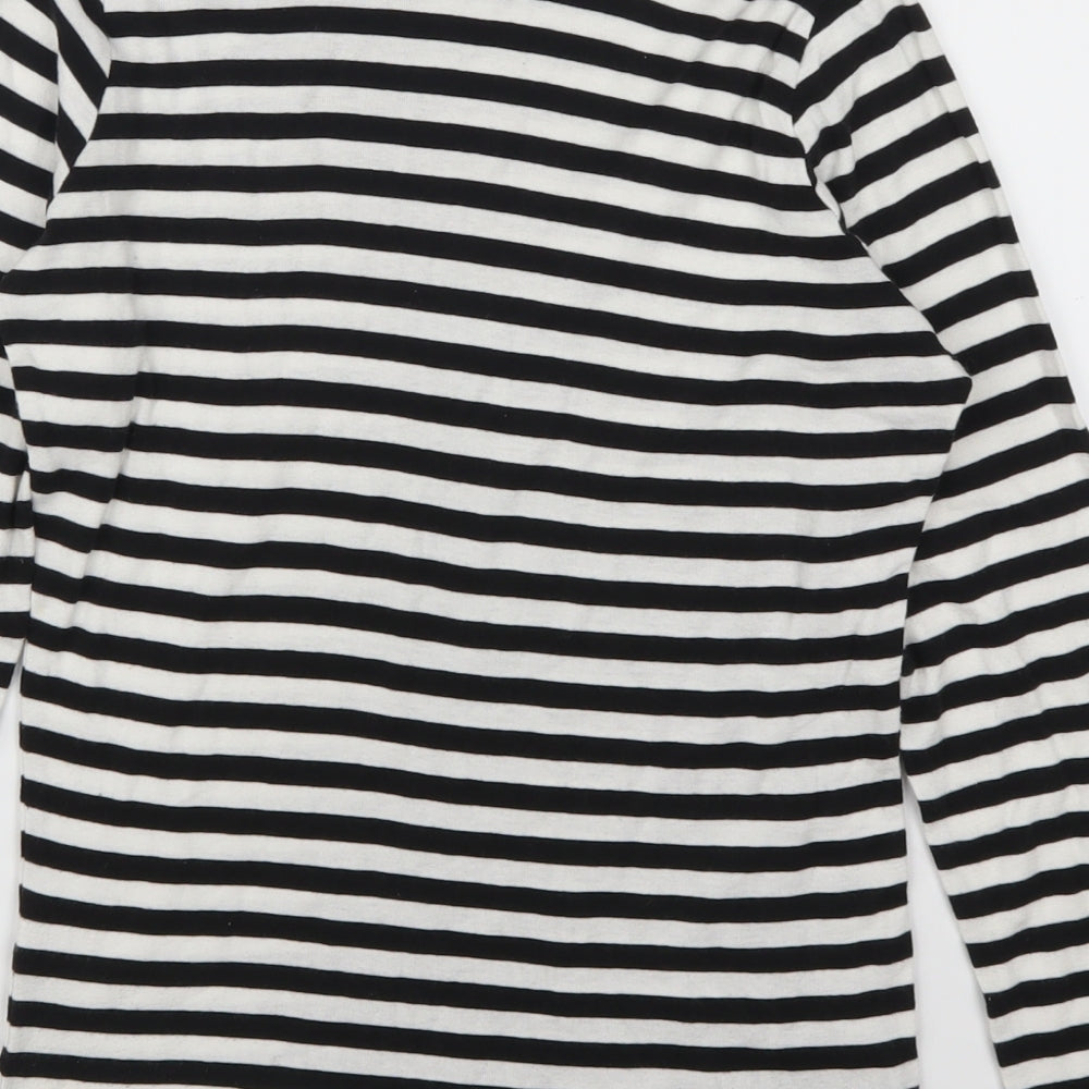 New Look Womens Black Striped  Basic T-Shirt Size 14