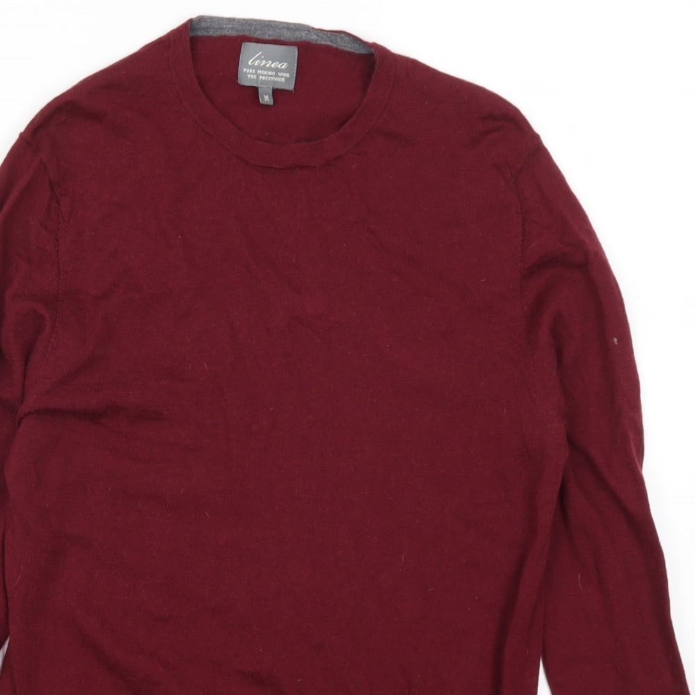 Linea Mens Red   Pullover Jumper Size M