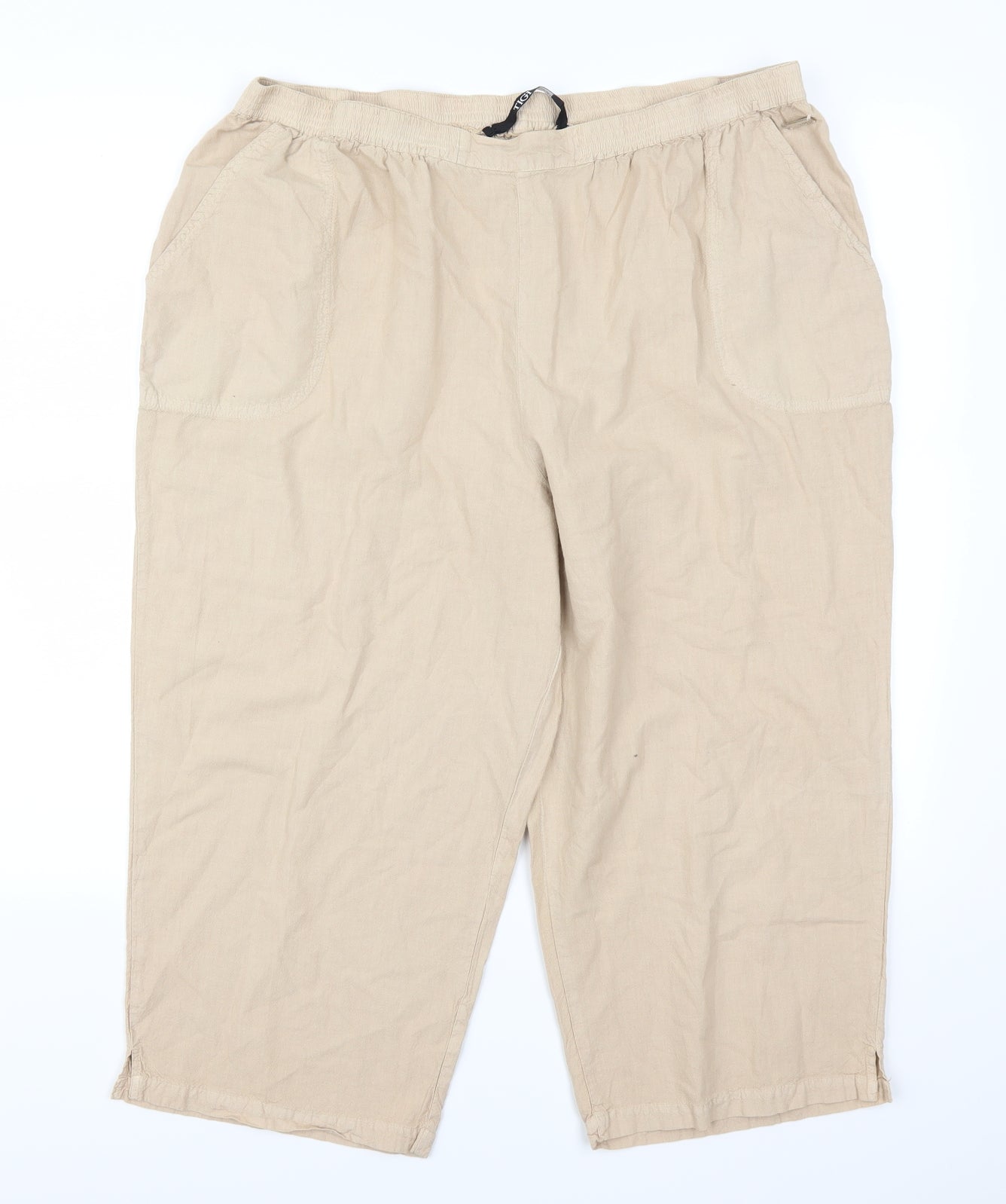 Tigi Womens Beige   Cropped Trousers Size 18 L20 in