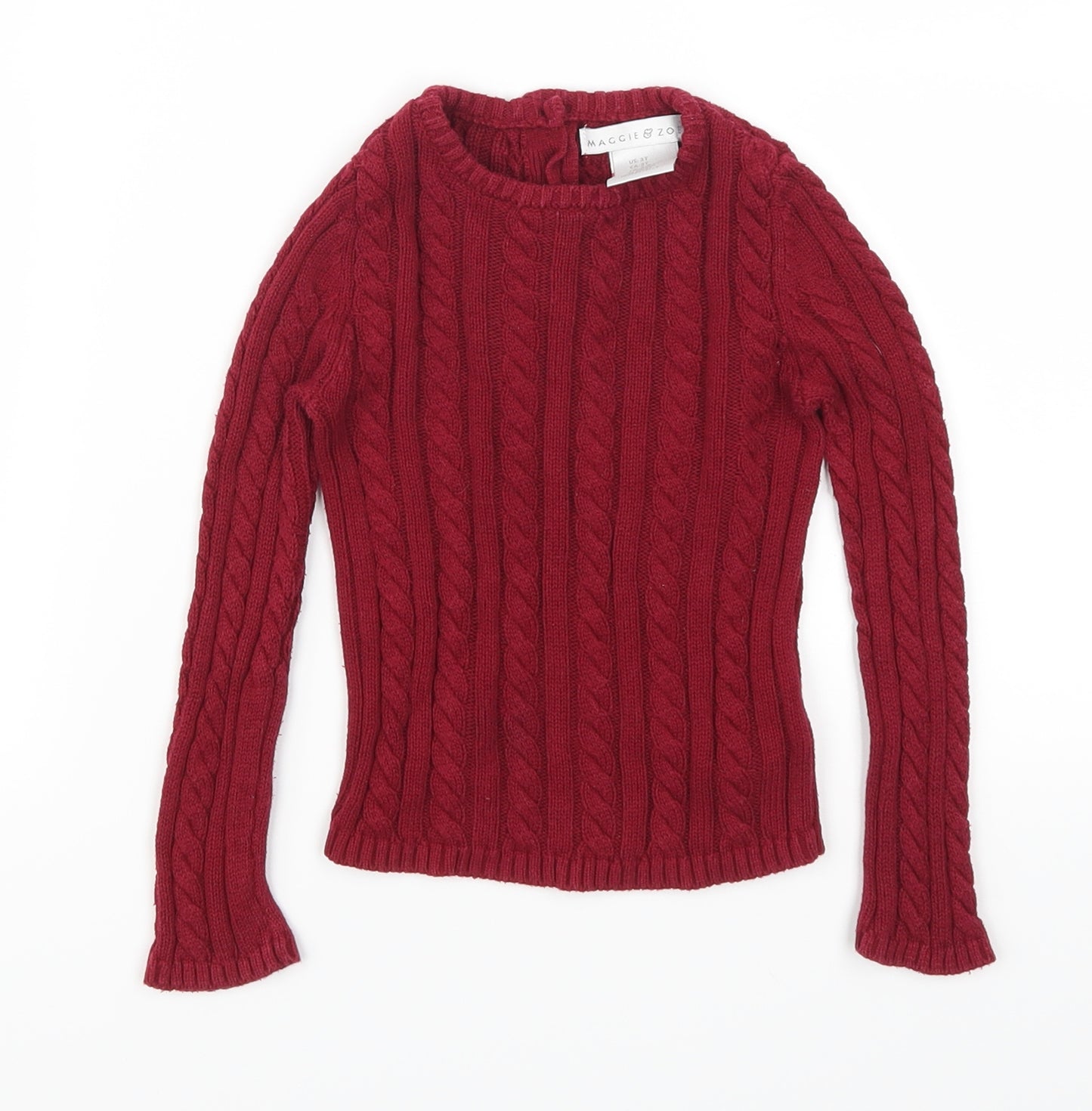 Maggie & Zoe Girls Red   Pullover Jumper Size 2-3 Years