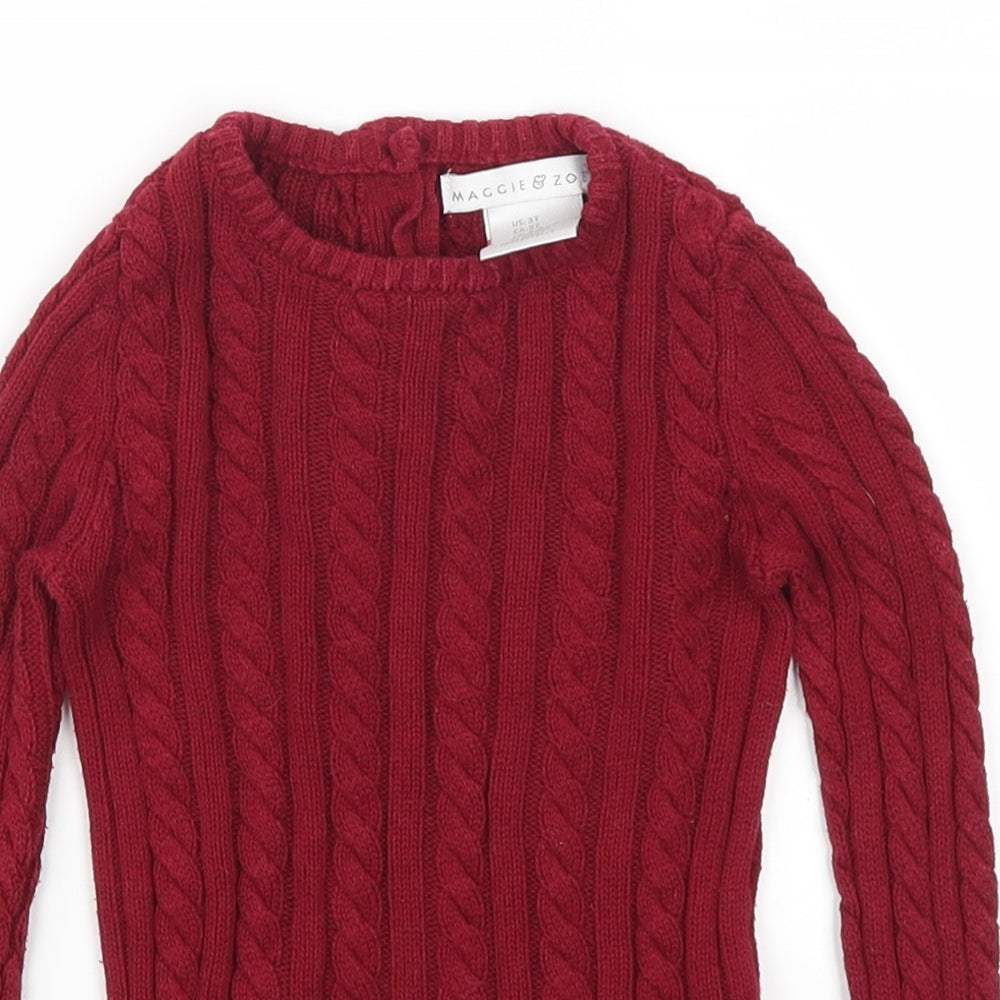 Maggie & Zoe Girls Red   Pullover Jumper Size 2-3 Years
