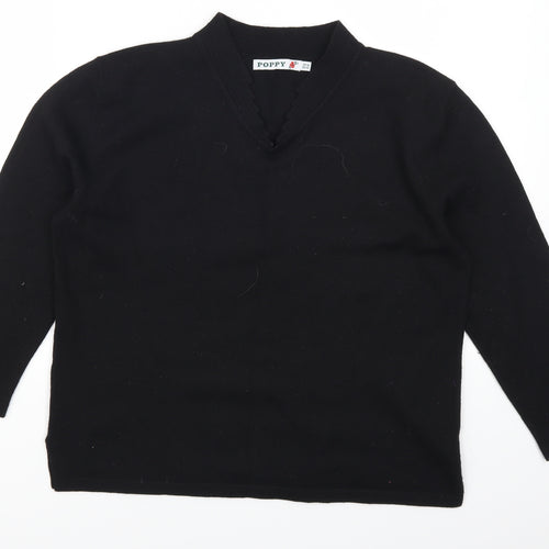 Poppy Womens Black   Pullover Jumper Size 16
