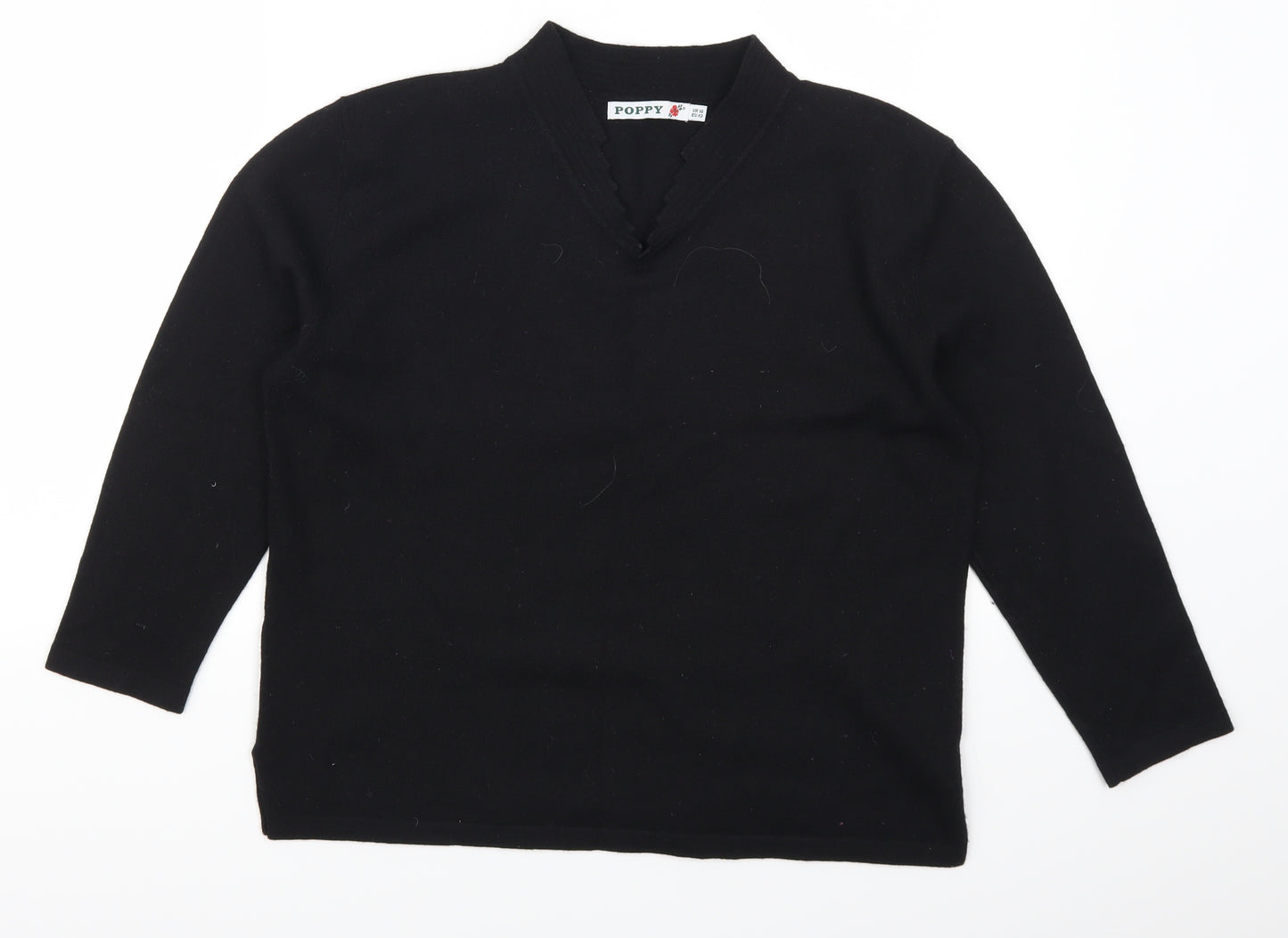 Poppy Womens Black   Pullover Jumper Size 16