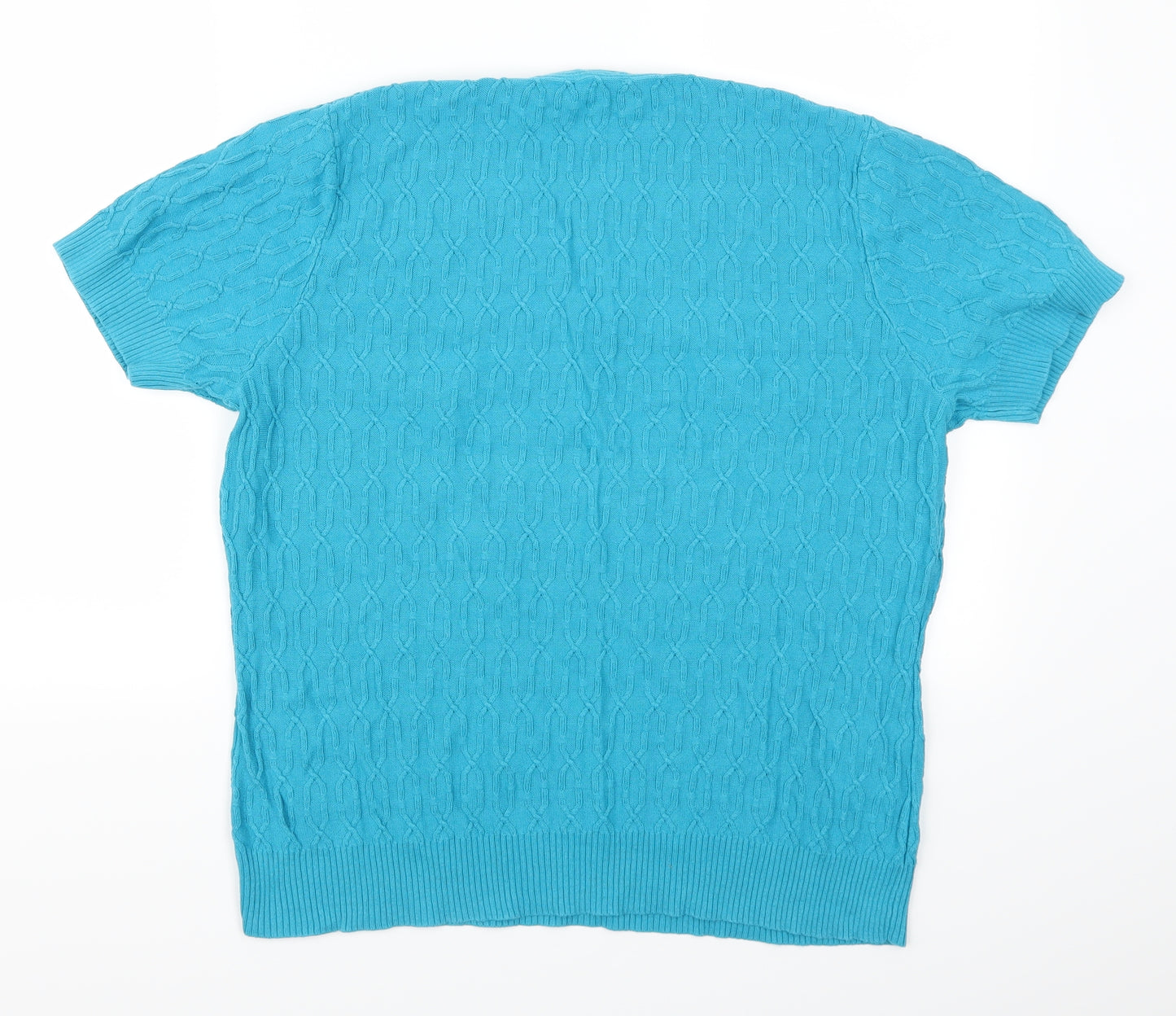 Country Casuals Womens Blue   Basic T-Shirt Size L  - Cable Knit