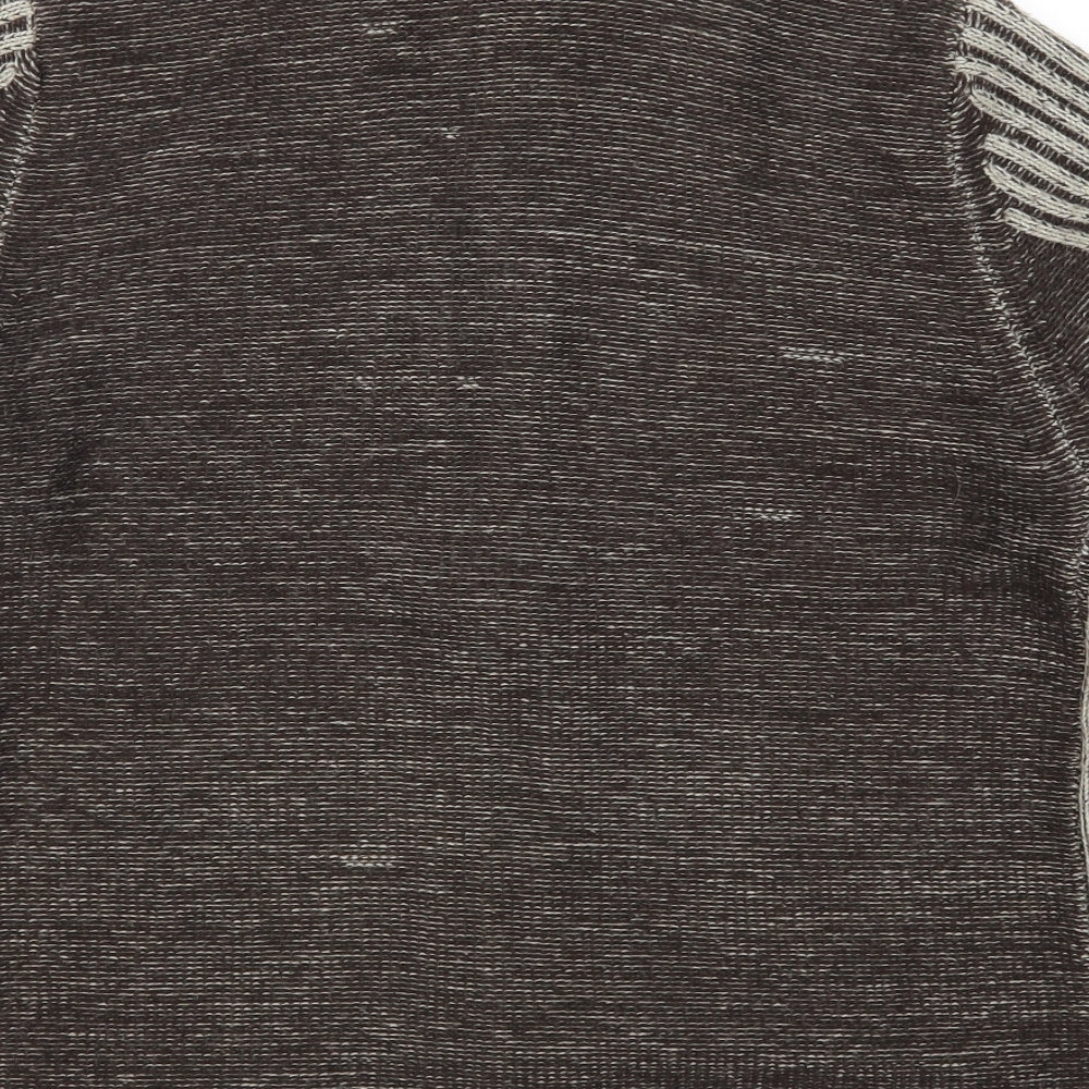 Cutting Edge Mens Brown Striped  Cardigan Jumper Size M
