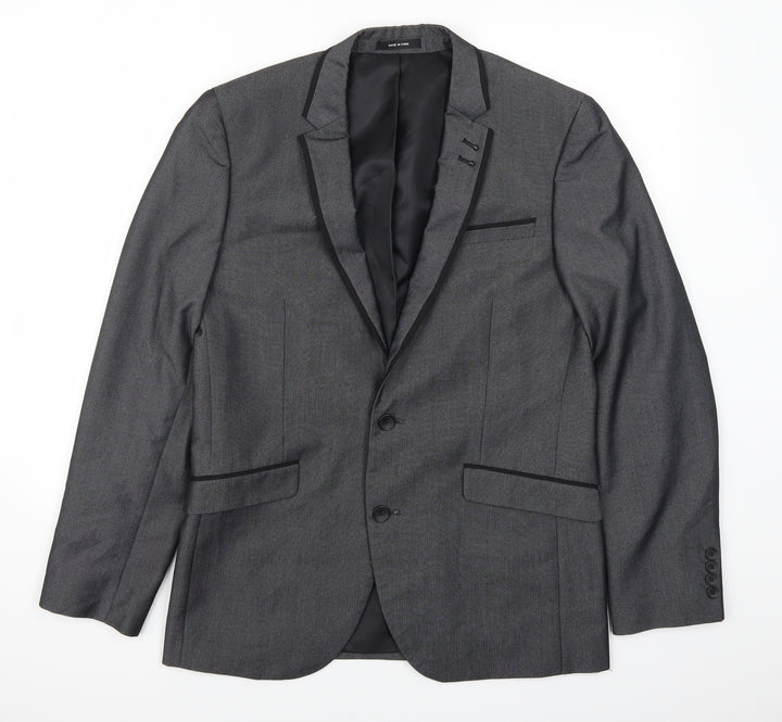 Cedar Wood State Mens Grey Jacket Suit Jacket Size 40