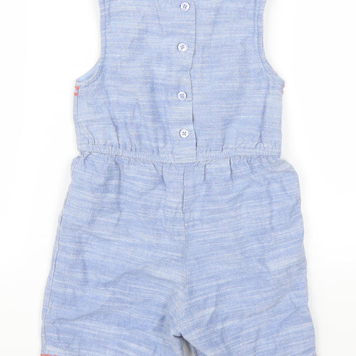 F&F Girls Blue Geometric  Romper One-Piece Size 12-18 Months