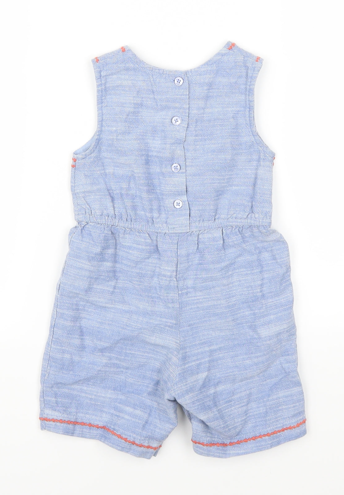 F&F Girls Blue Geometric  Romper One-Piece Size 12-18 Months