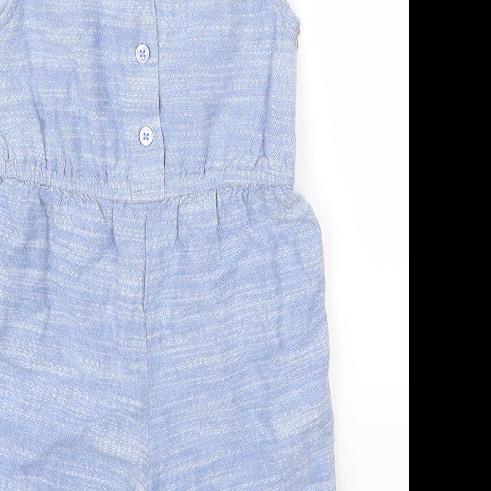 F&F Girls Blue Geometric  Romper One-Piece Size 12-18 Months