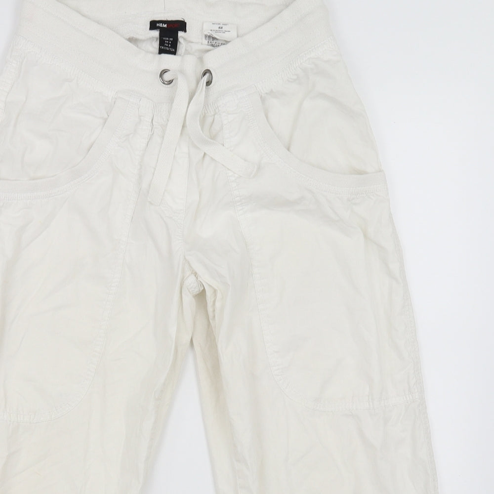 H&M Womens White   Trousers  Size 8 L20 in