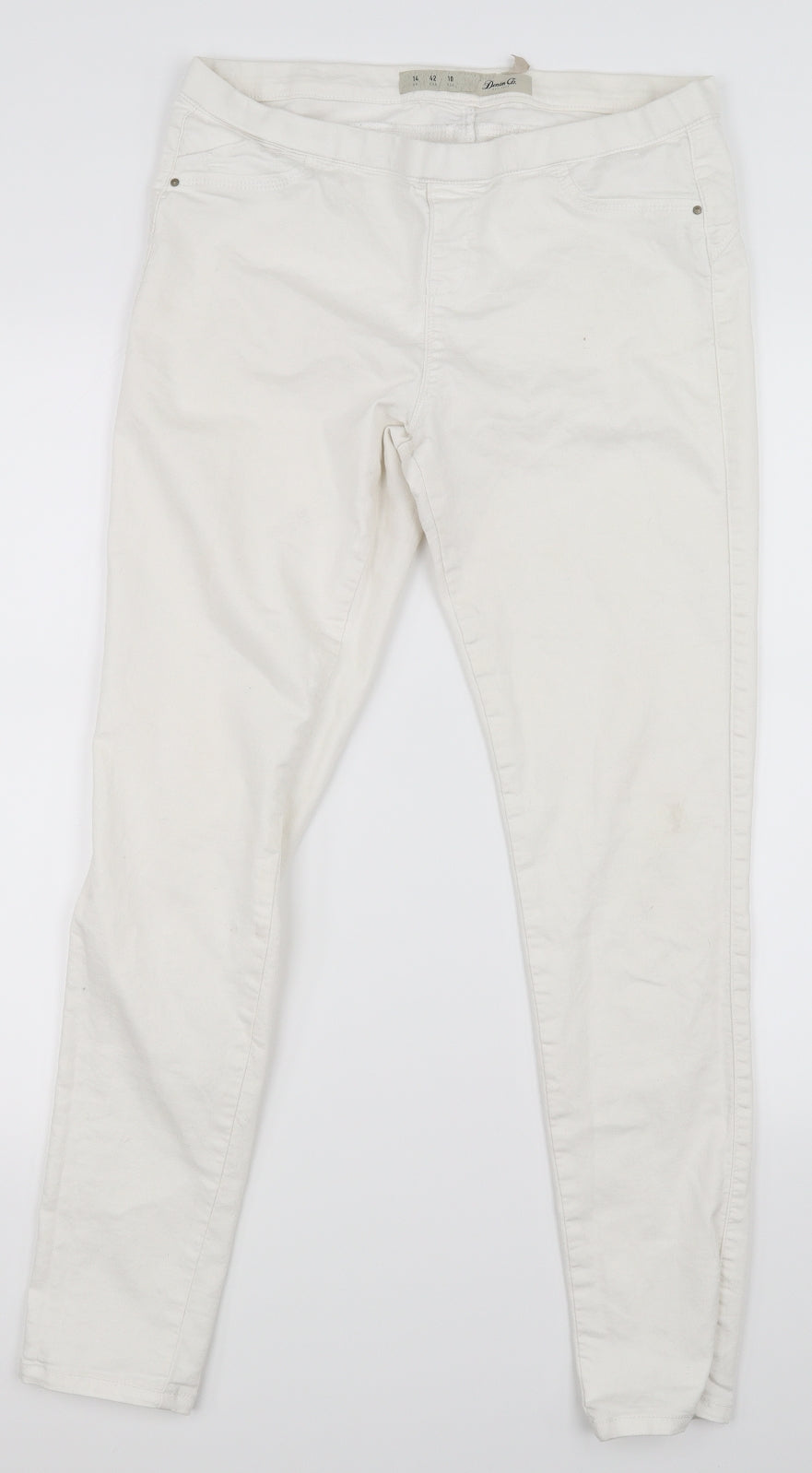 Denim & Co. Womens White   Jegging Jeans Size 14 L28 in