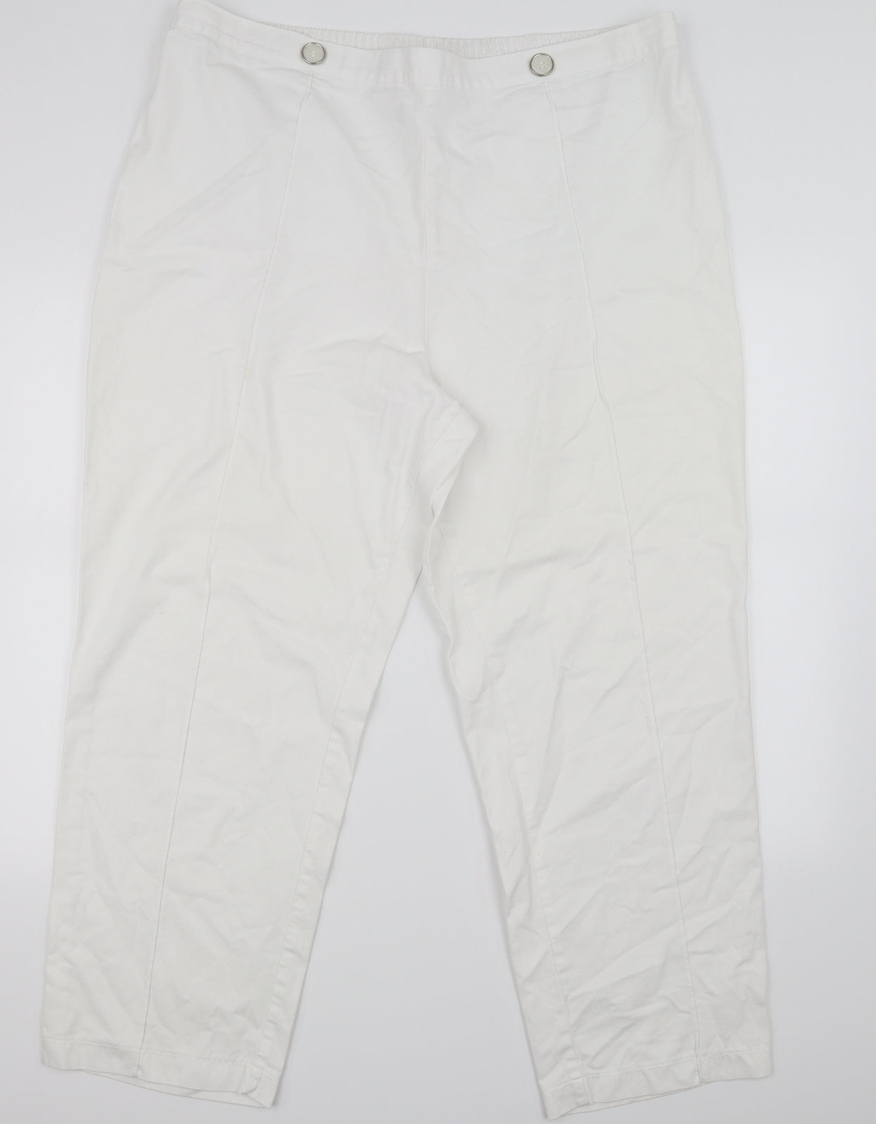 Marks and Spencer Womens White   Trousers  Size 22 L28 in
