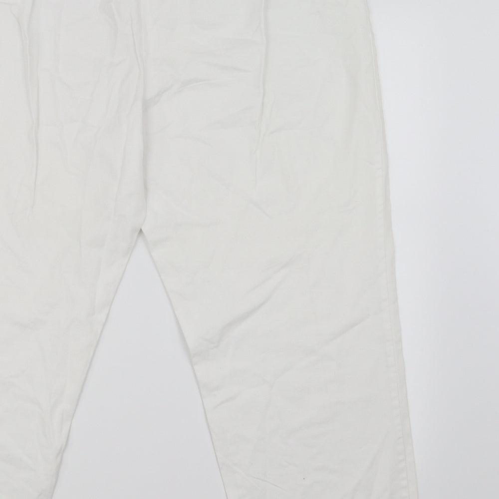 Marks and Spencer Womens White   Trousers  Size 22 L28 in