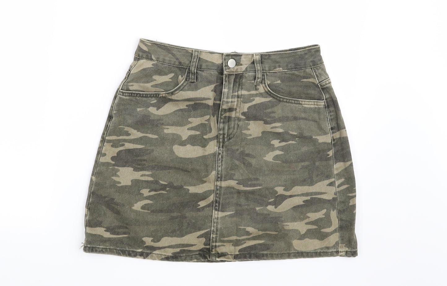 Denim CO Womens Green Camouflage  Mini Skirt Size 10