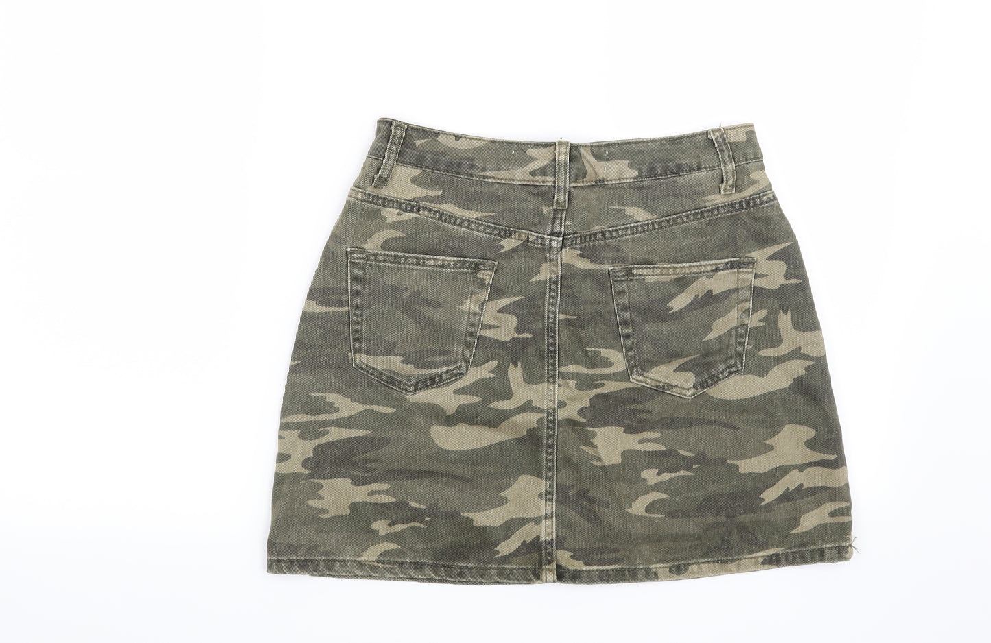 Denim CO Womens Green Camouflage  Mini Skirt Size 10